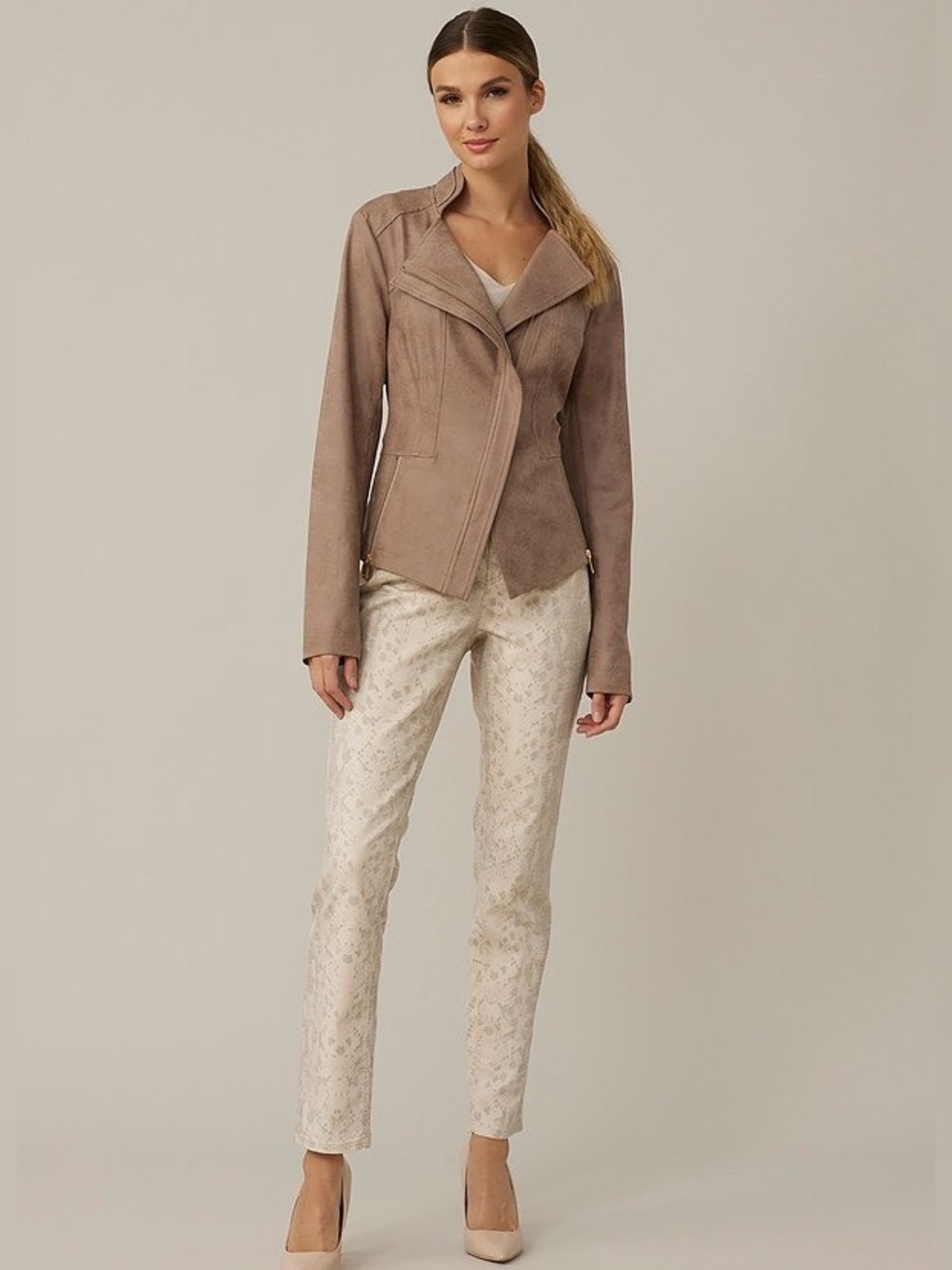 NEW JOSEPH RIBKOFF animal print jeans in beige Sz 12